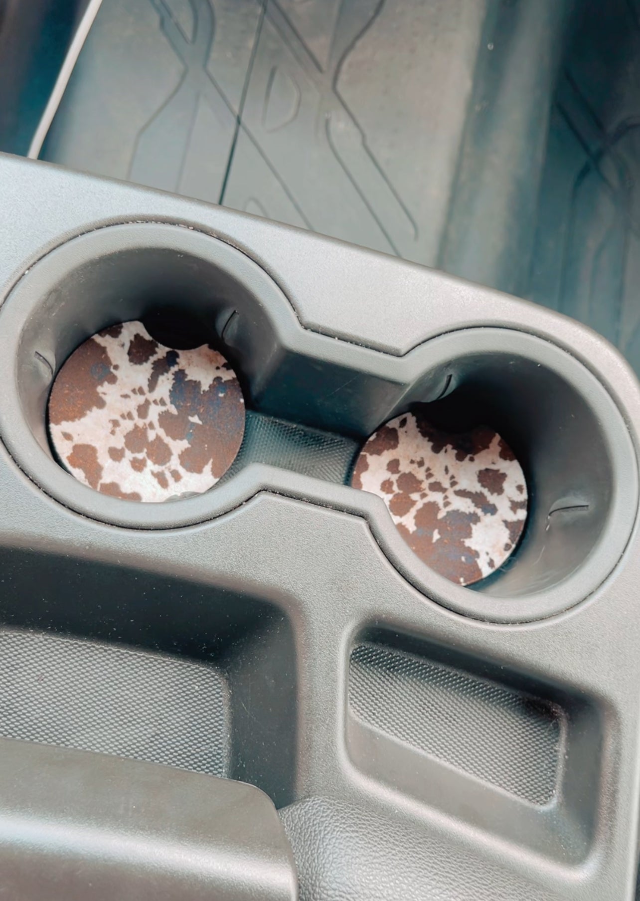 Brown Cowhide Car Coaster