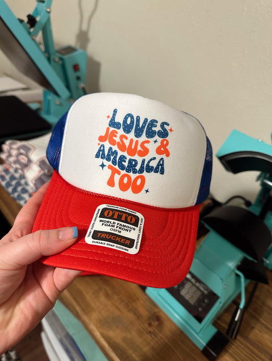 Loves Jesus & America Hat